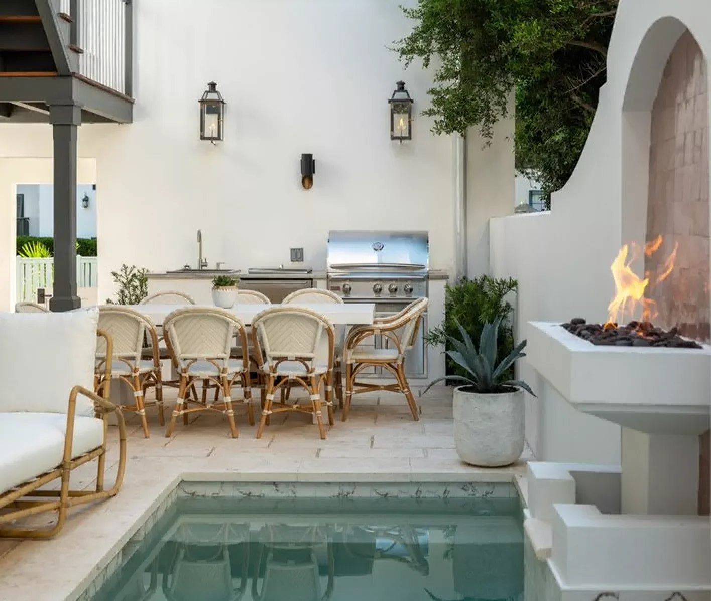 Plunge Pool Fire Feature
