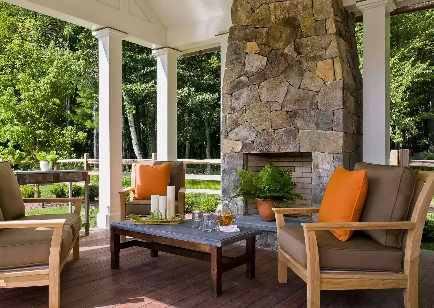 Pool Pavilion Fireplace