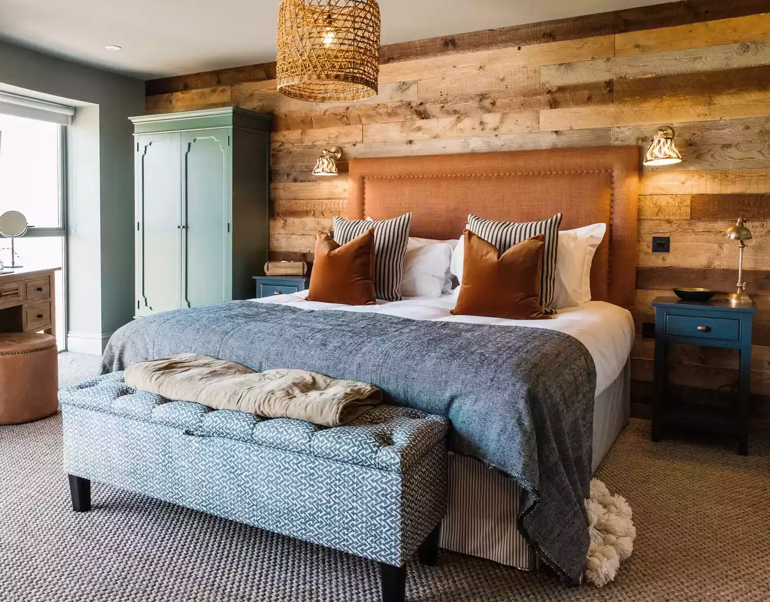 Reclaimed Wood Bed Wall
