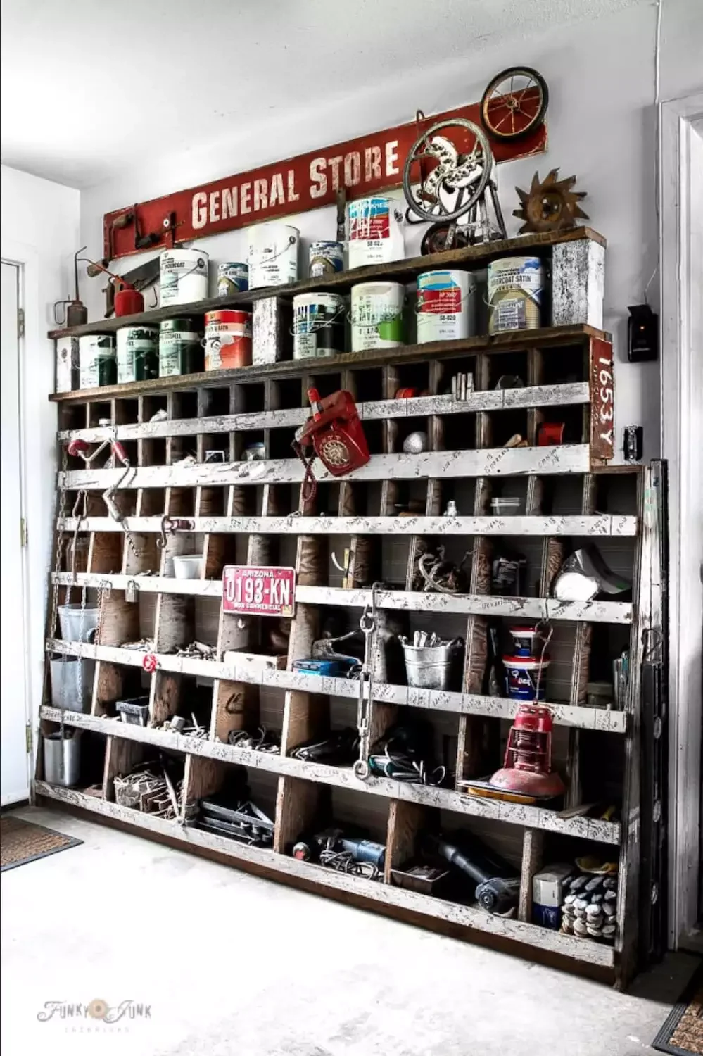 Reclaimed Wood Storage Wall