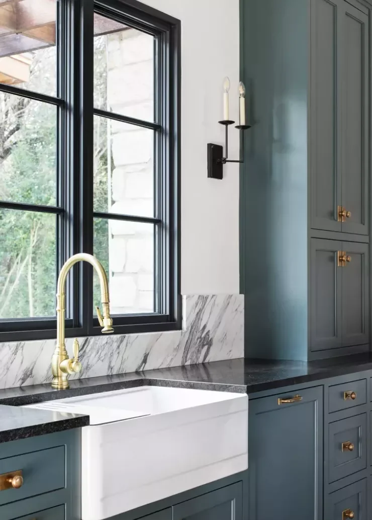 Rich Blues With Granite Countertops