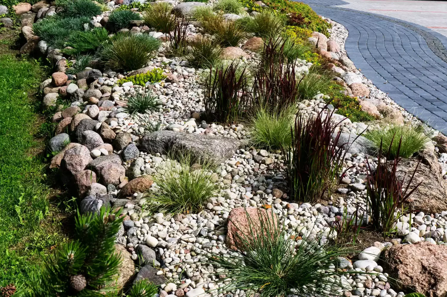 River Rock Grass Border