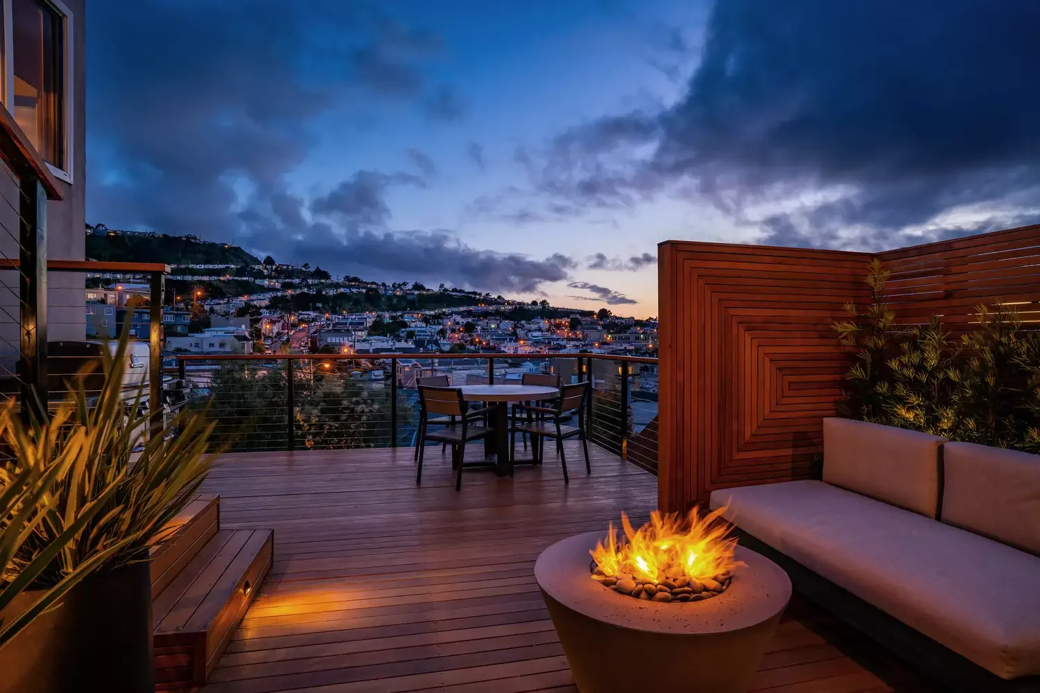 Rooftop Deck With Fire Pit