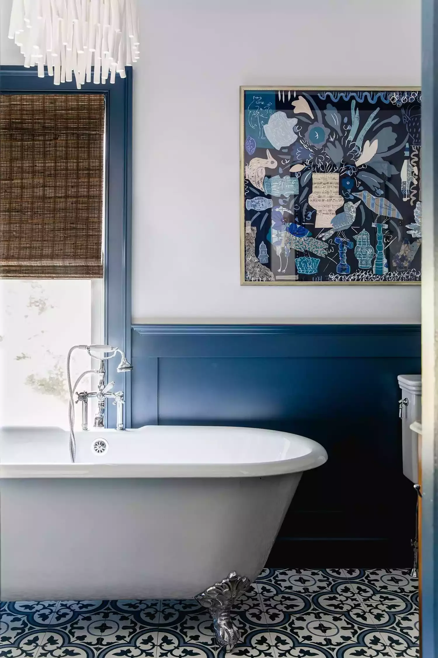 Royal Blue Wainscoting