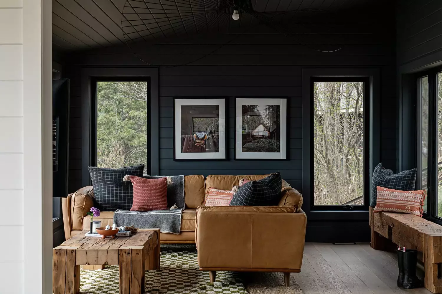 Rustic Black Living Room