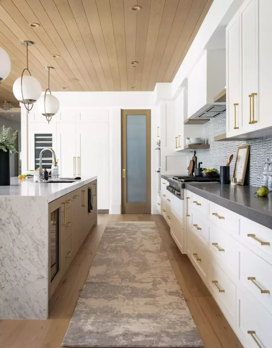 Scandi-Inspired White and Gold Kitchen