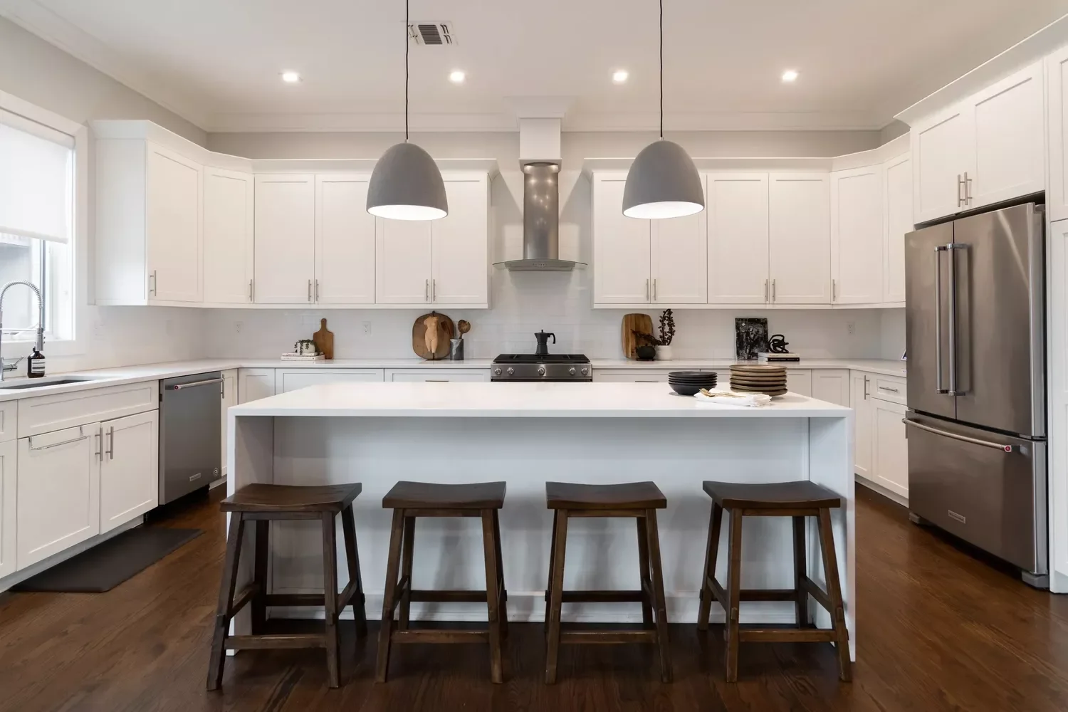 Seamless White Kitchen Island