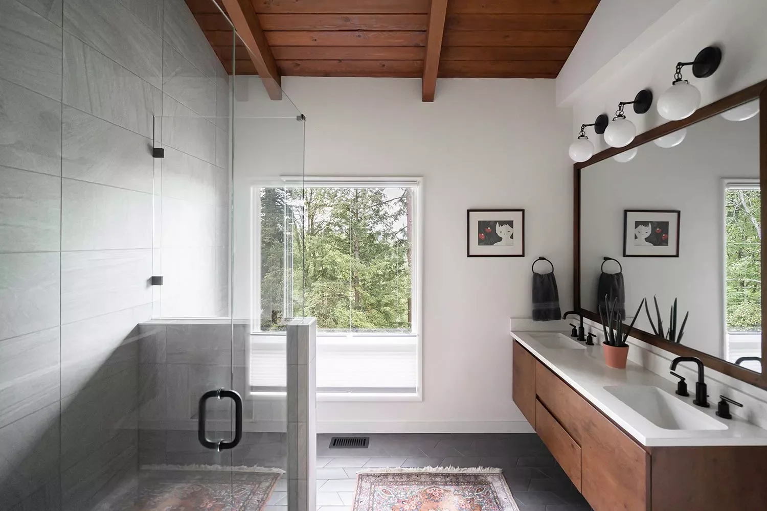 Select a Vanity That Matches the Ceiling Style