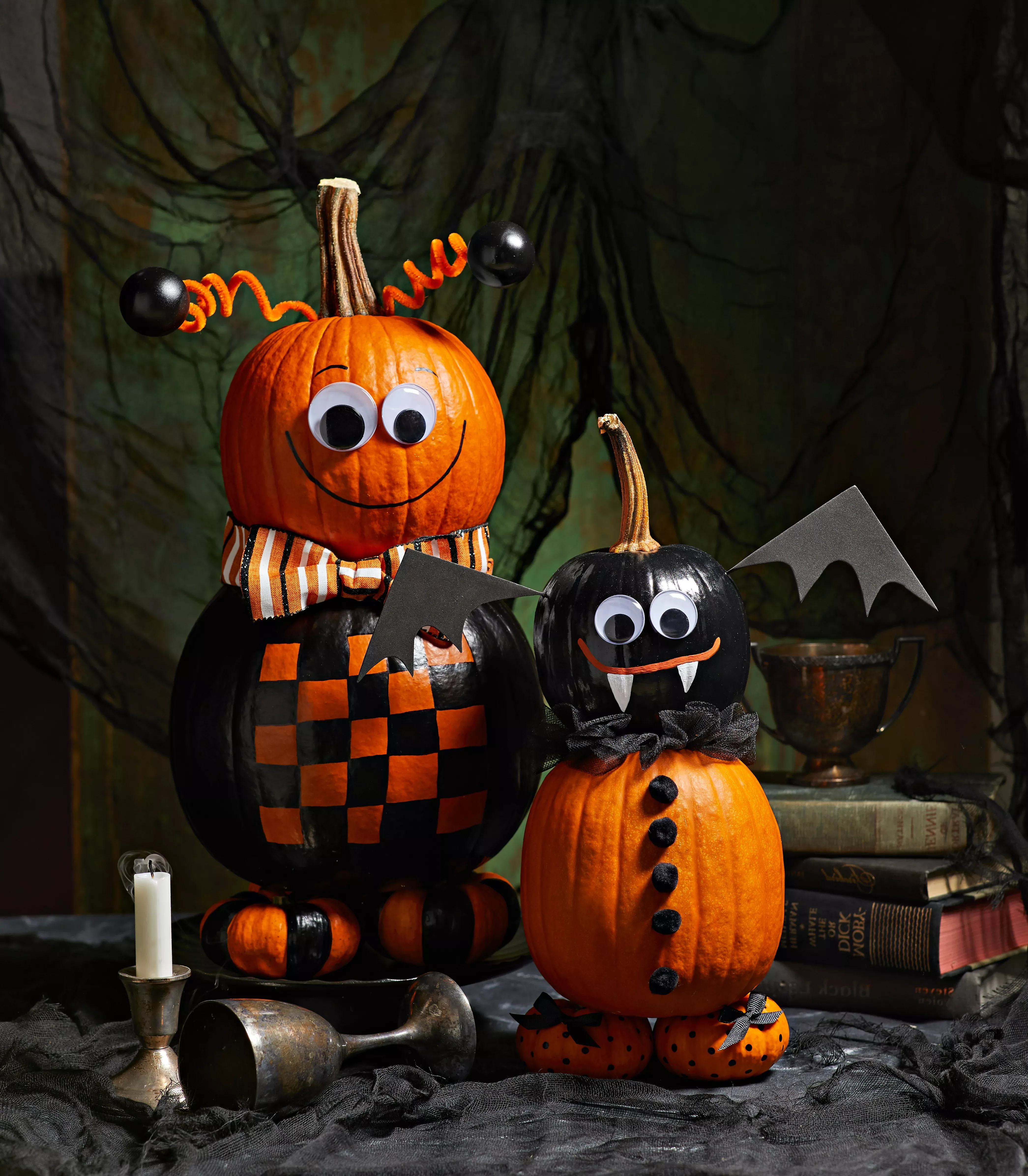 Silly Stacked Pumpkins