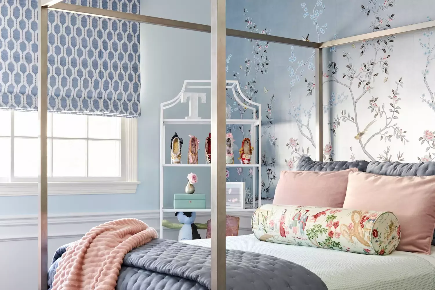 Silver Canopy Bed