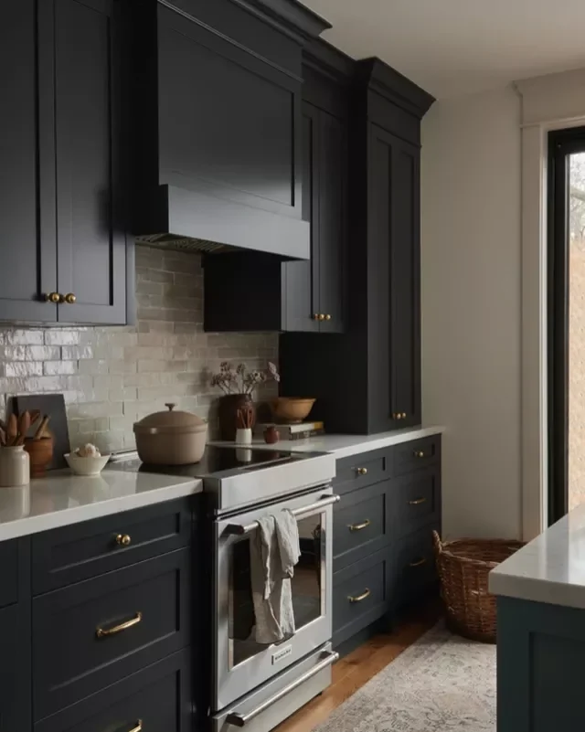 Small Black and Gold Kitchen