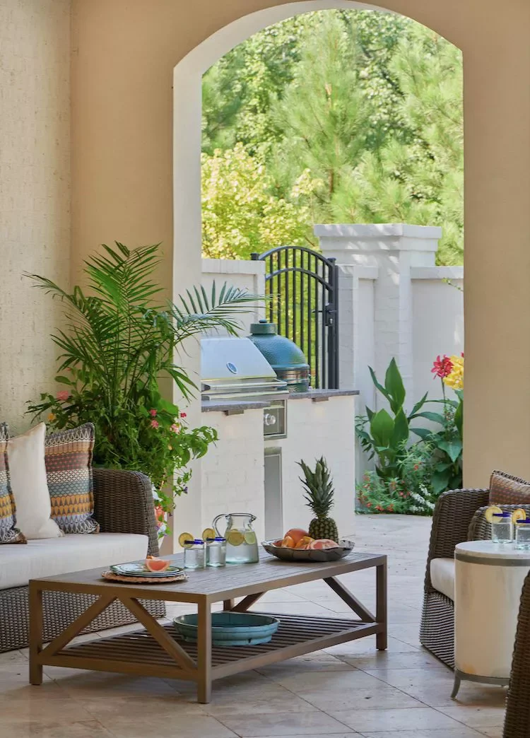 Small Outdoor Kitchen With Seating