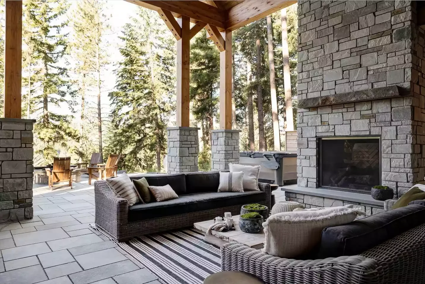 Stone Paver Fireplace