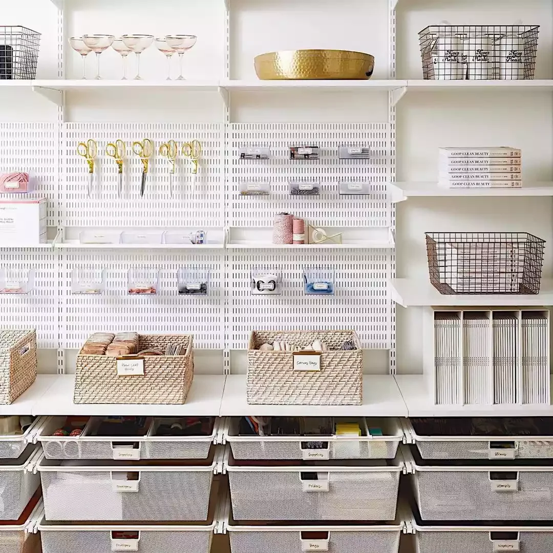 Store Ribbon in Wicker Baskets