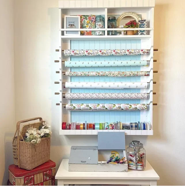 Store Wrapping Paper on Dowels