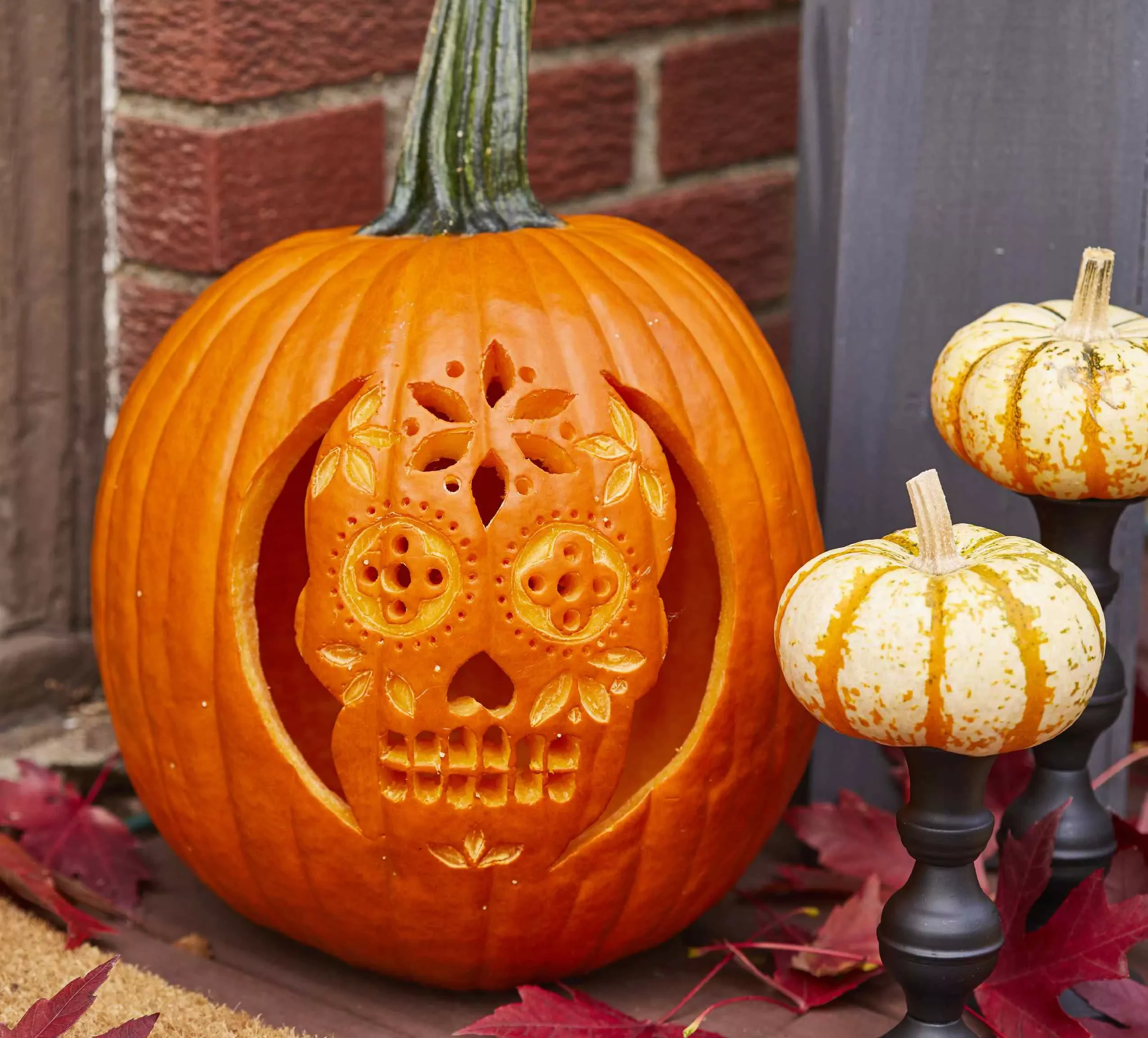 Sugar Skull Pumpkin Stencil