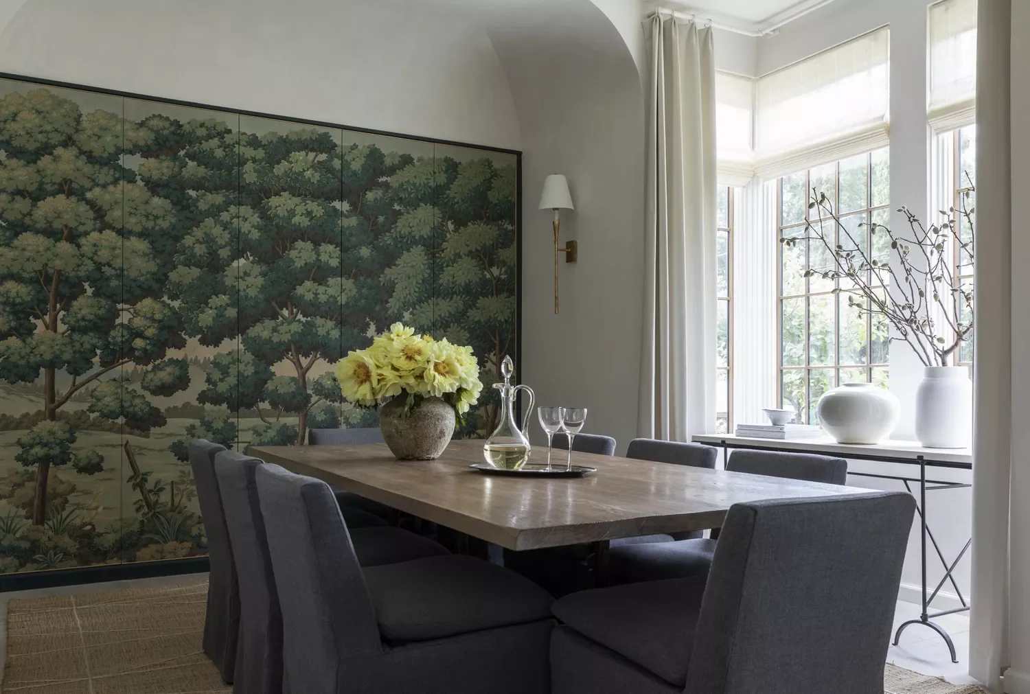 Table Anchored With Rug