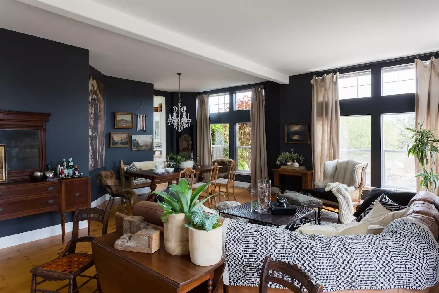 Traditional Black Living Room