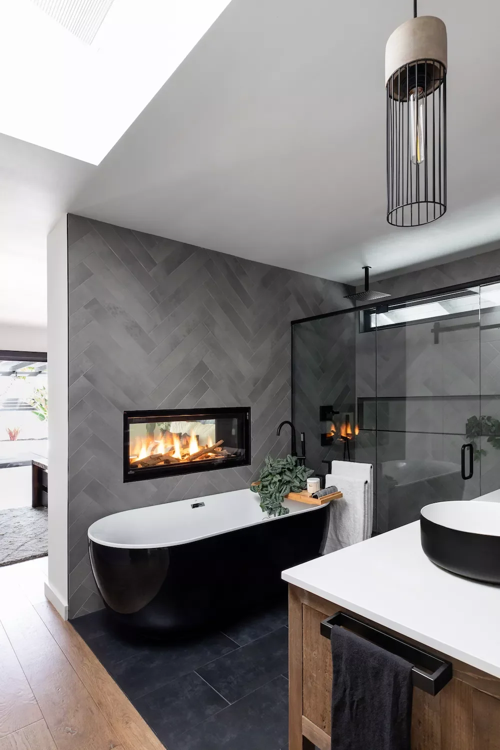 Try a Double-Sided Fireplace