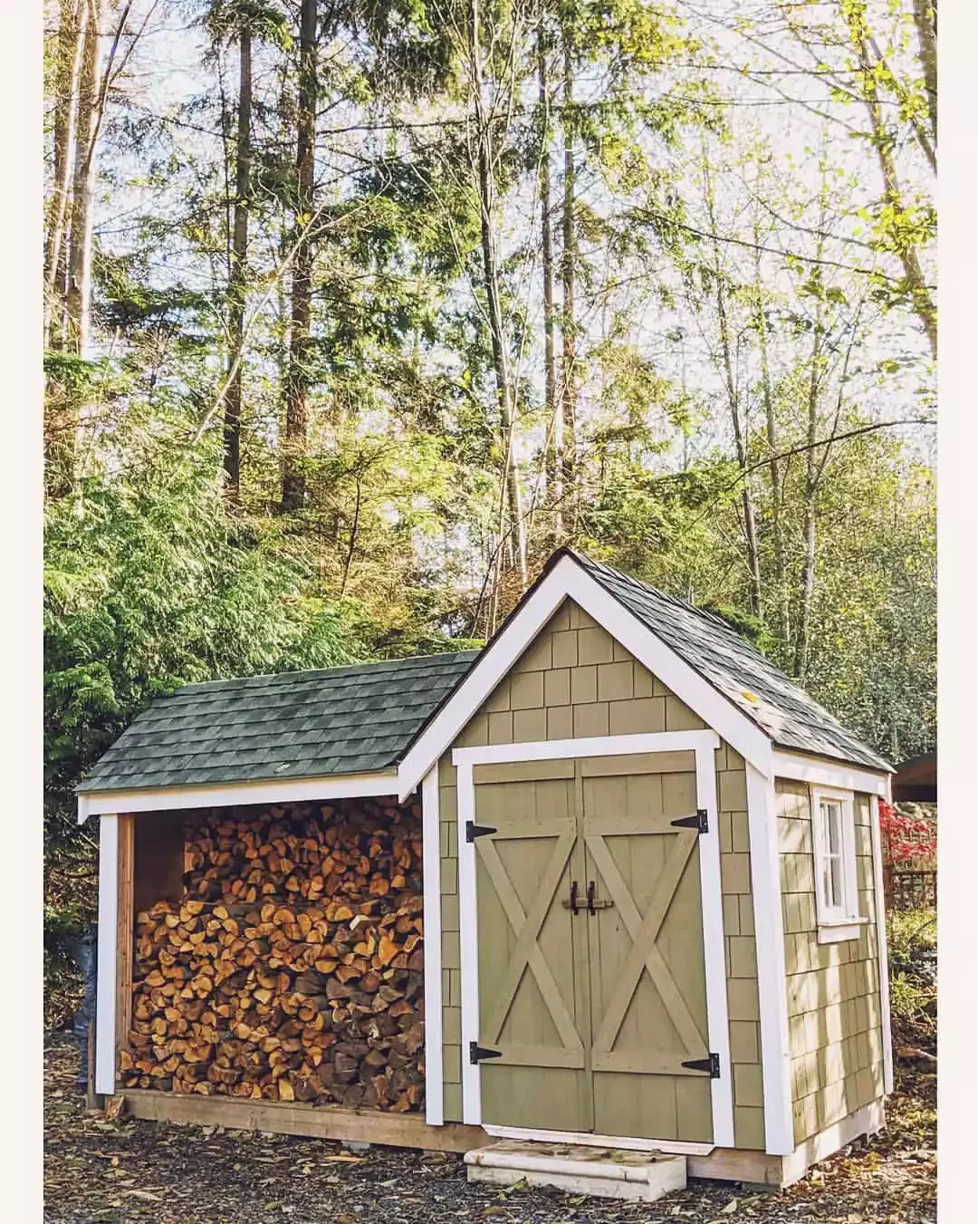 Two-Toned Shed with Elevated Floors