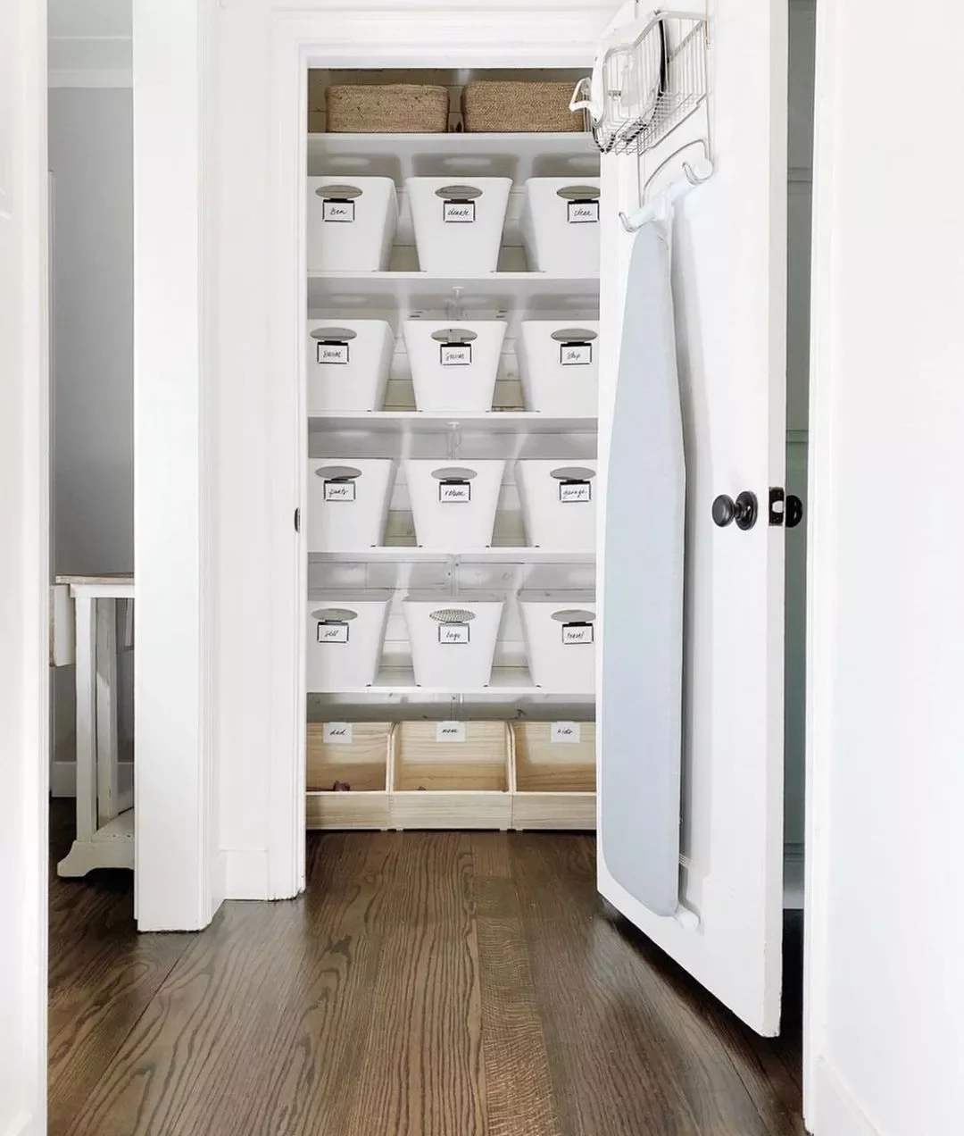 Use Bins to Make a Closet Organizer