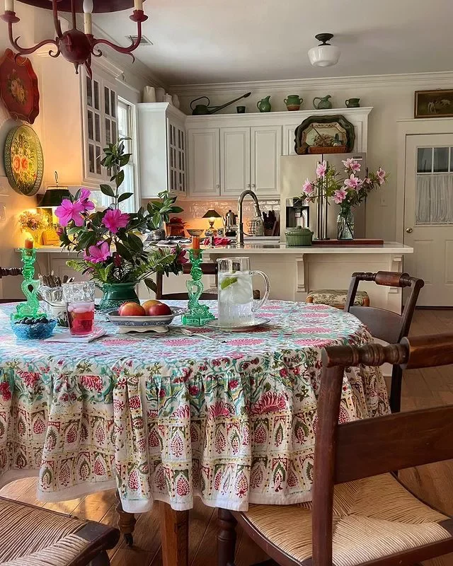 Use a Busy Tablecloth