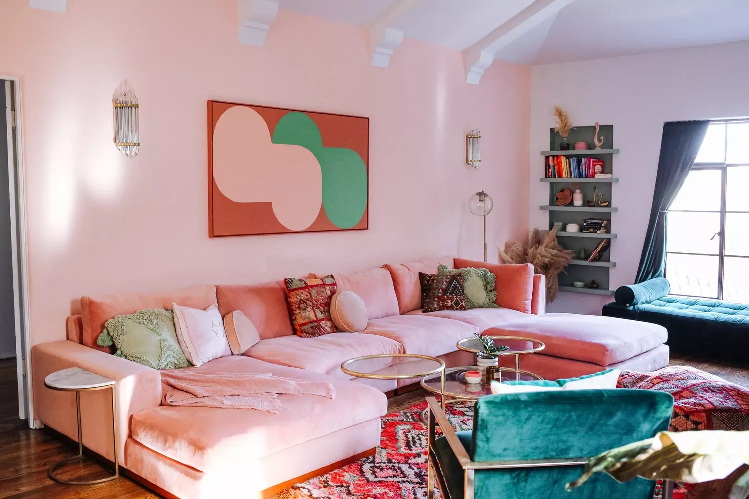 Velvet Sofa in a Bold Color