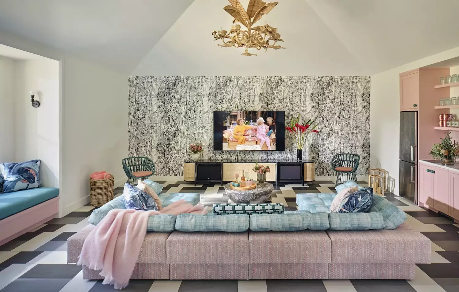 Wallpapered TV Wall