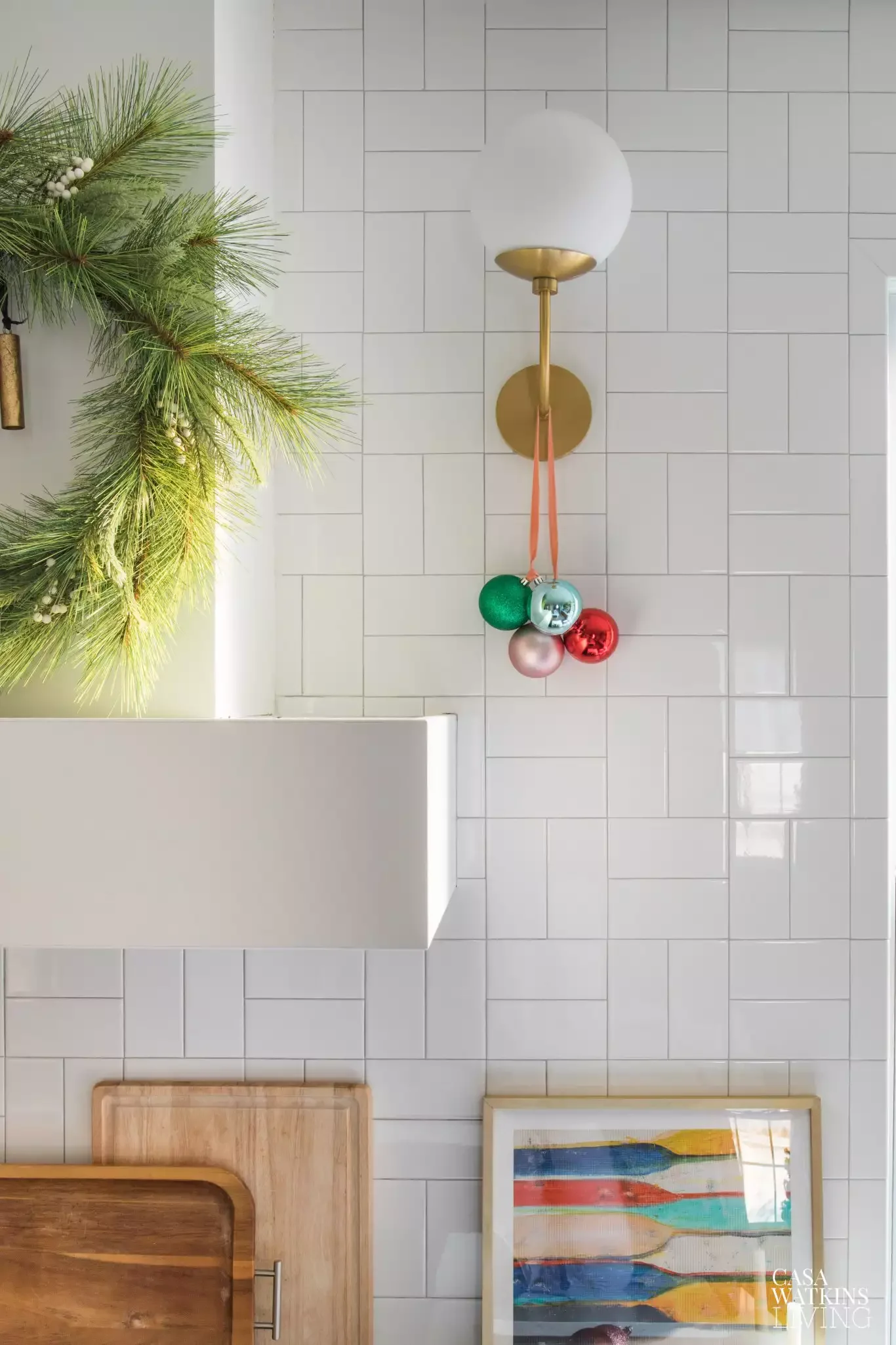 White Globe Sconce