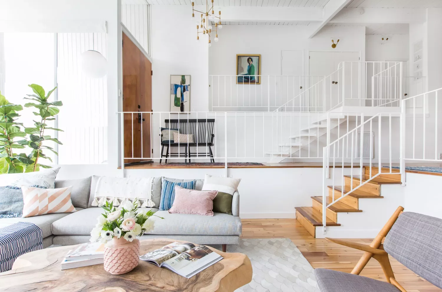 White Metal Stair Railings
