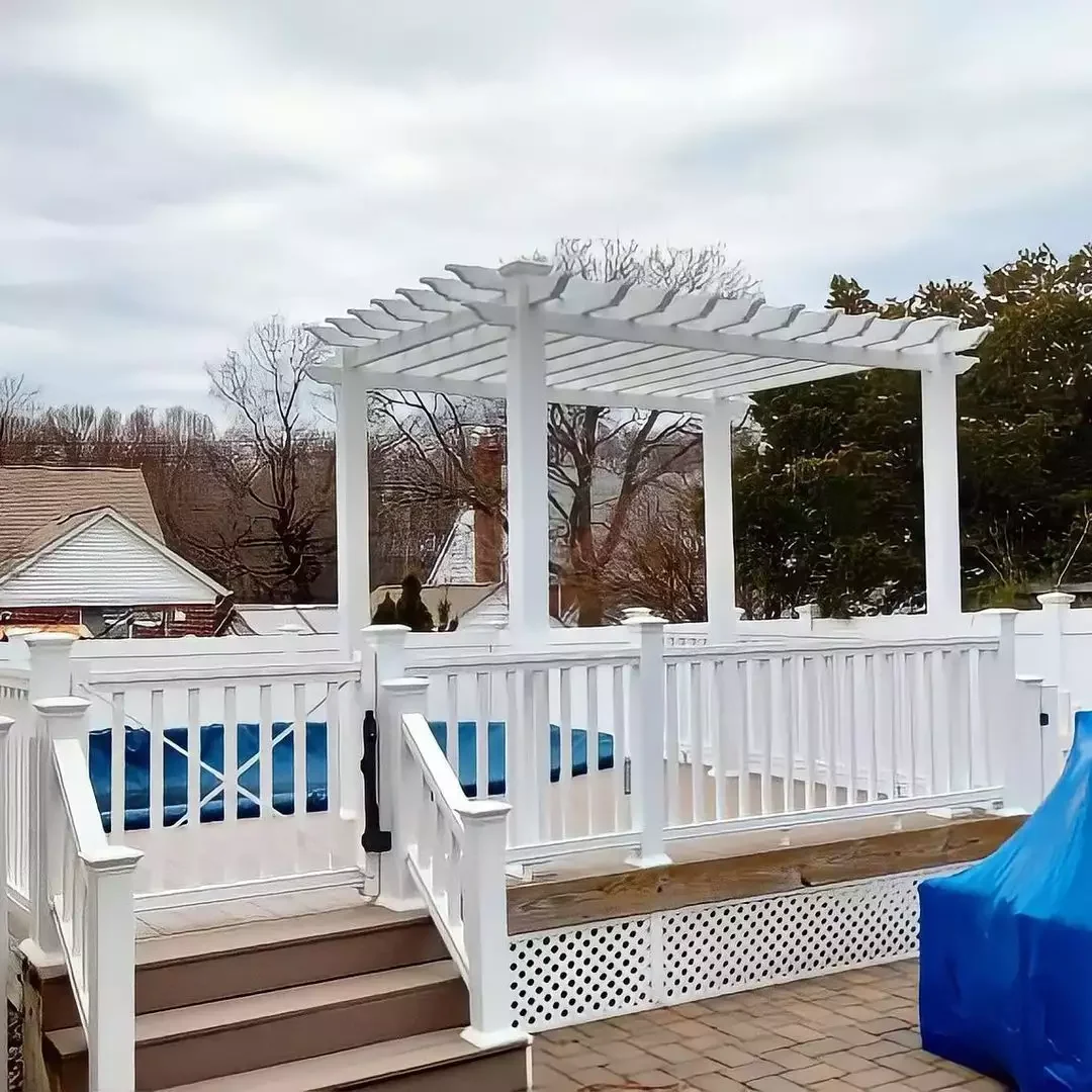 White Pool Deck Railing
