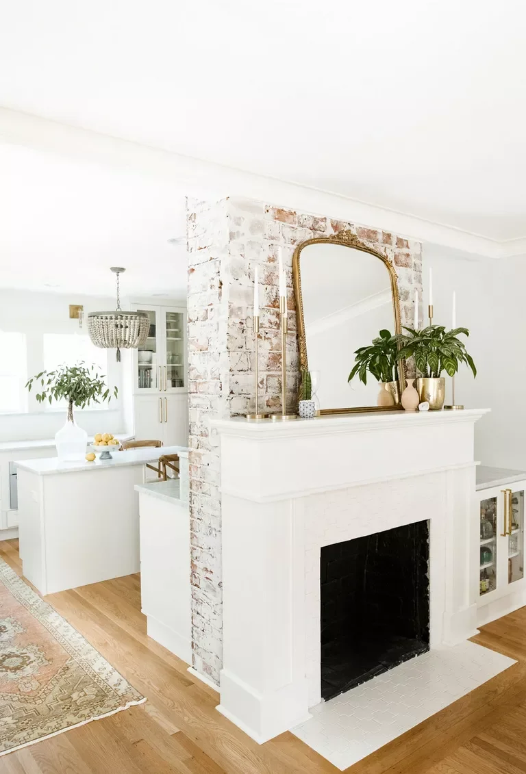 Whitewashed Exposed Brick