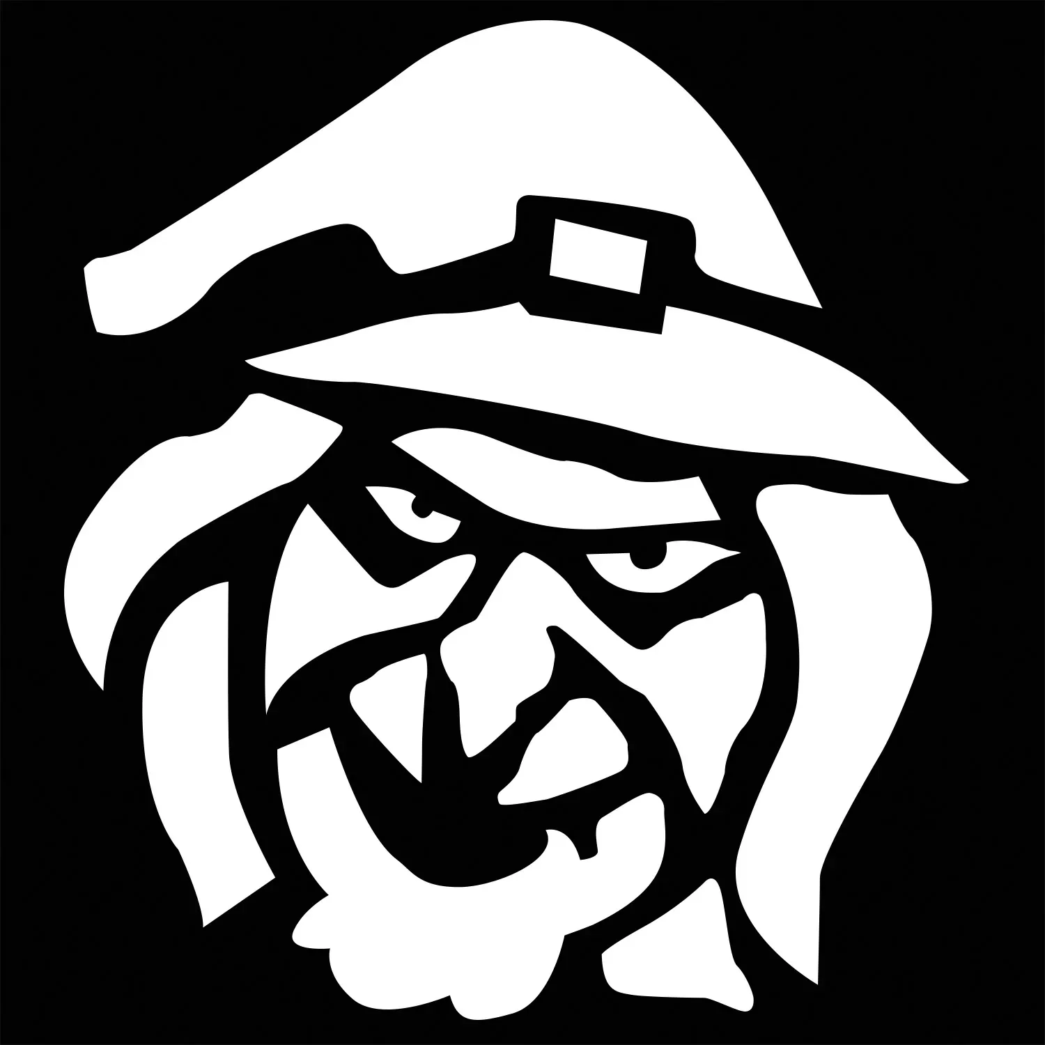 Witch Pumpkin Carving Stencil