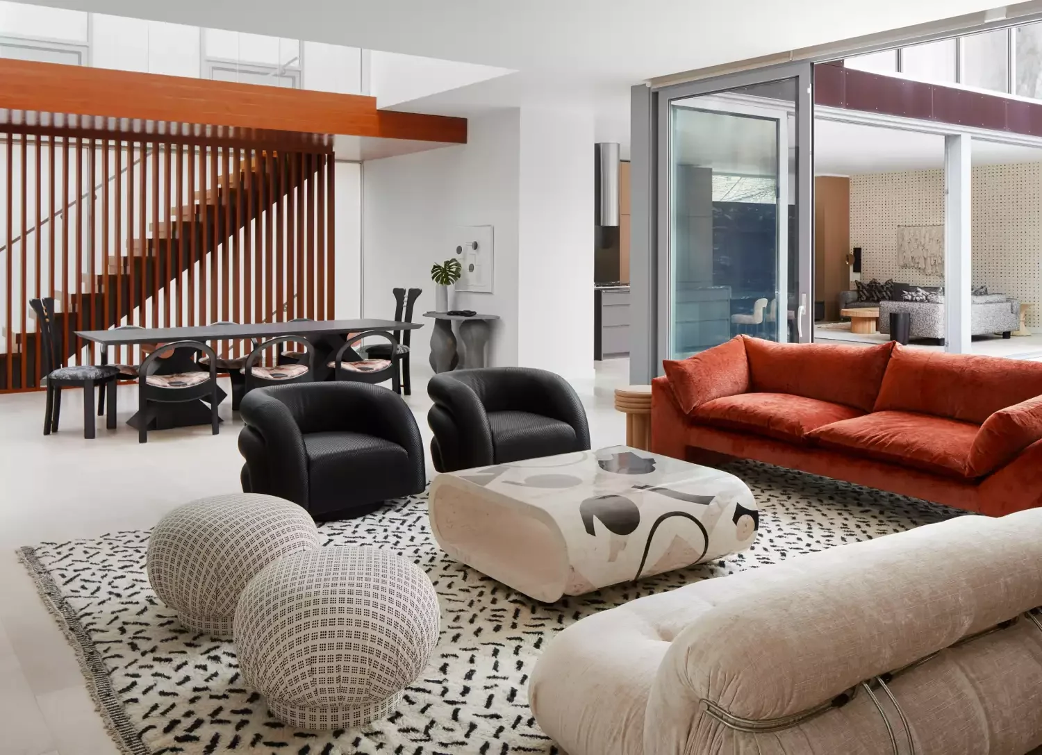 Wood Slat Stair Wall