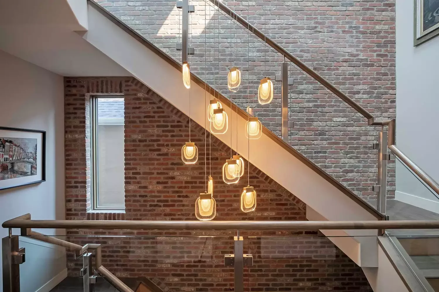 Wood, Steel, and Glass Stairs
