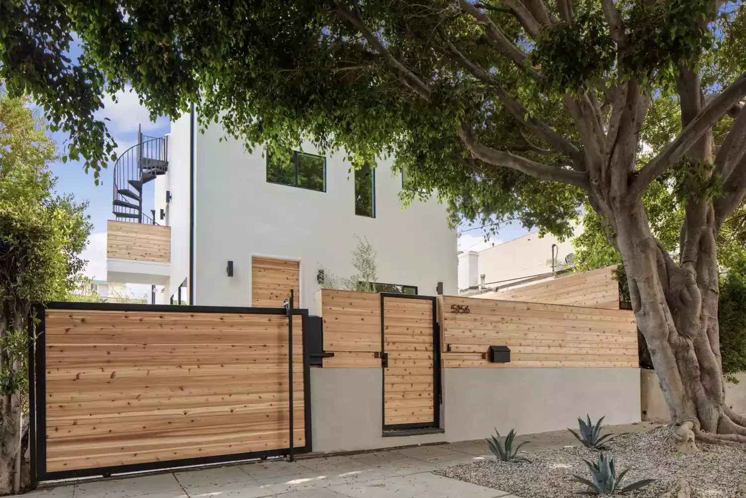 Wood and Metal Fence