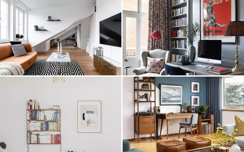 21 Clever Ideas for Adding a Desk to Your Living Room